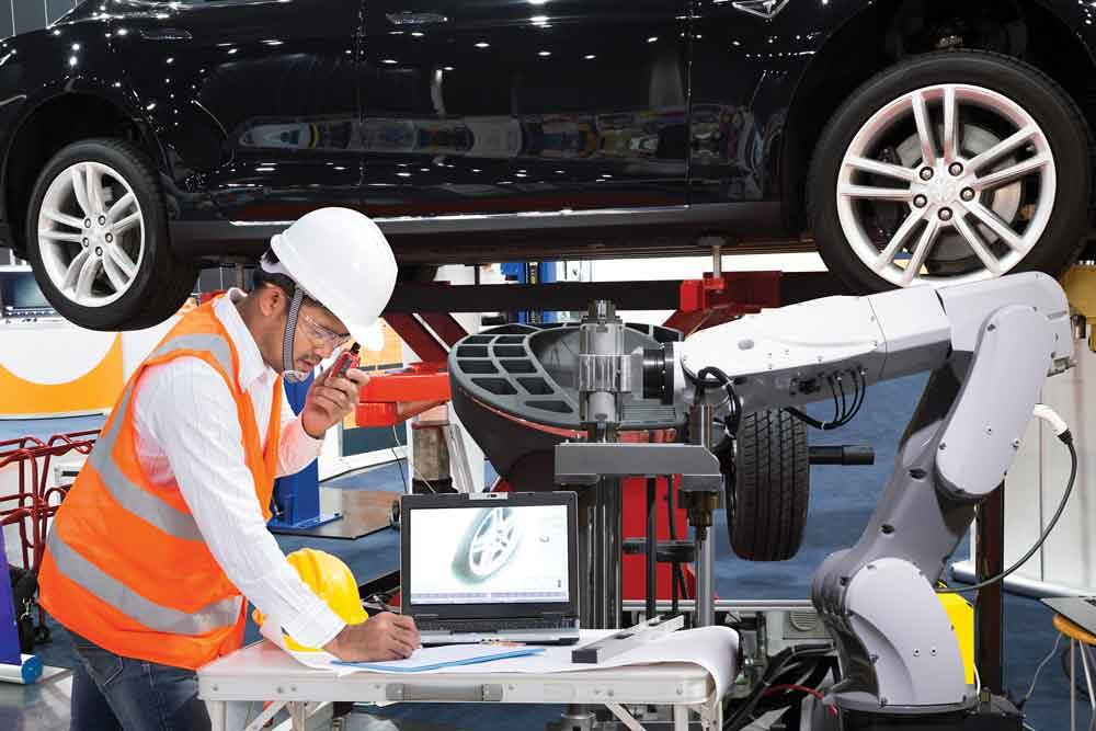 IoT technology in a auto manufacturing plant