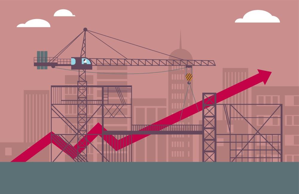 Illustration depicting manufacturing growth