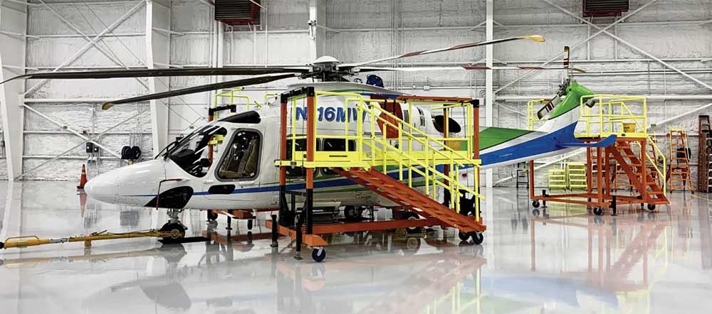 Helicopter maintenance and repair shop