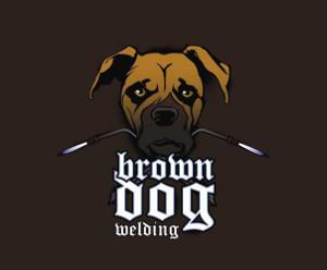 brown dog welding logo