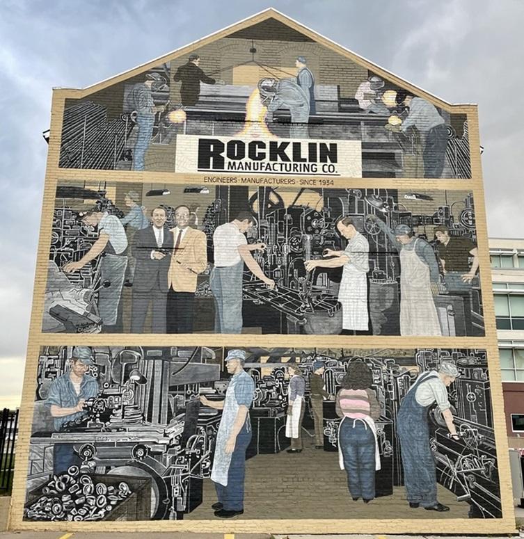 Mural commemorates manufacturing company’s long history