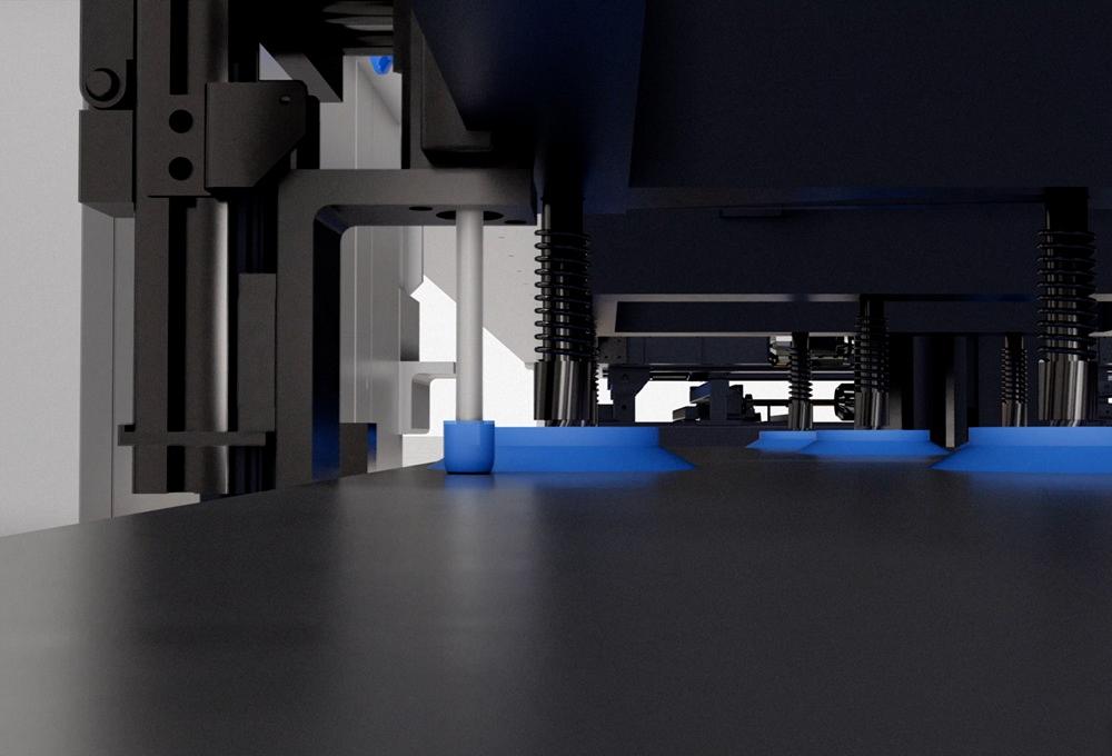 An automated setup at a factory is shown.