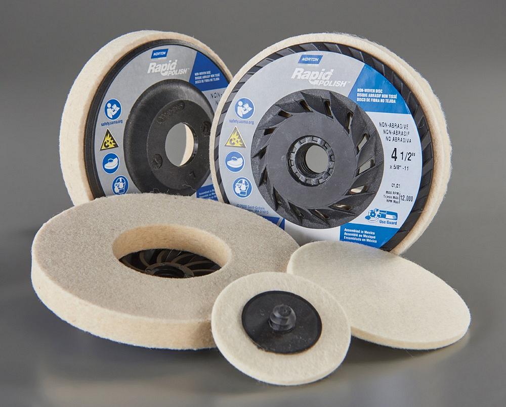 Norton Rapid Polish felt discs from Saint-Gobain Abrasives produce fast ...