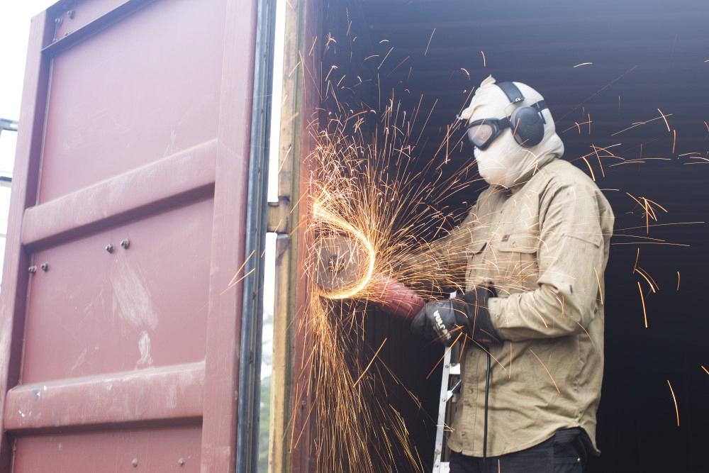 Ship Container Cut Off the Grid: The best way to cut through steel shipping containers