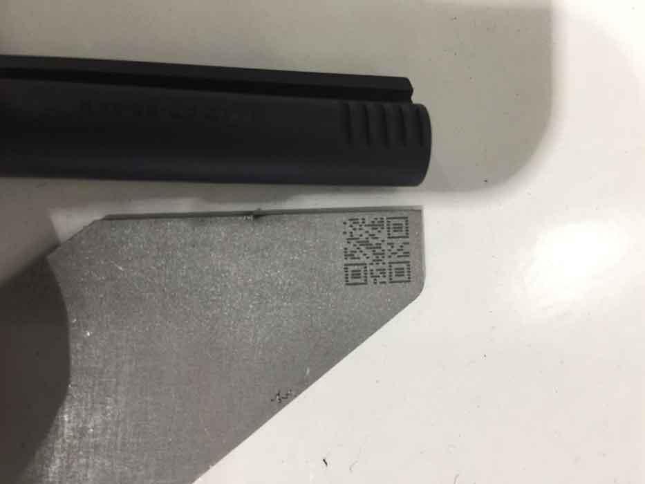 QR code on laser cut part