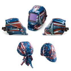 Patriotic design added to welding helmets, doo rag, cap - TheFabricator.com