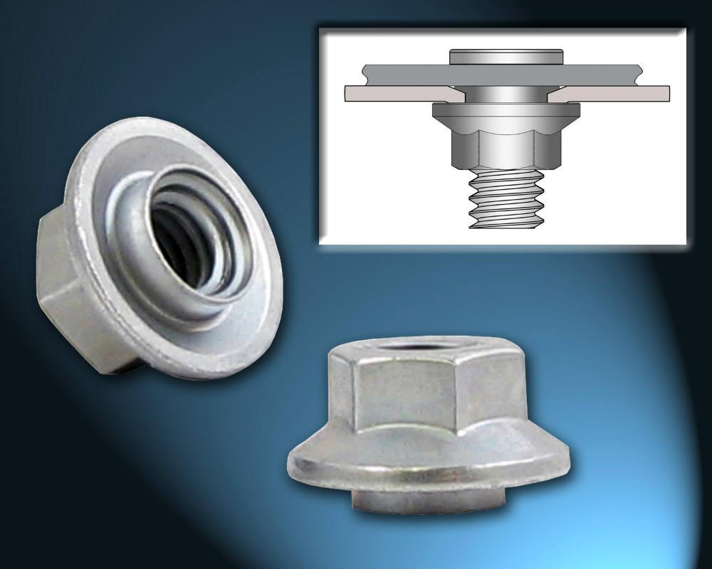 PennEngineering's PEM SFN spinning flare nuts eliminate loose fasteners in thin  metal sheet