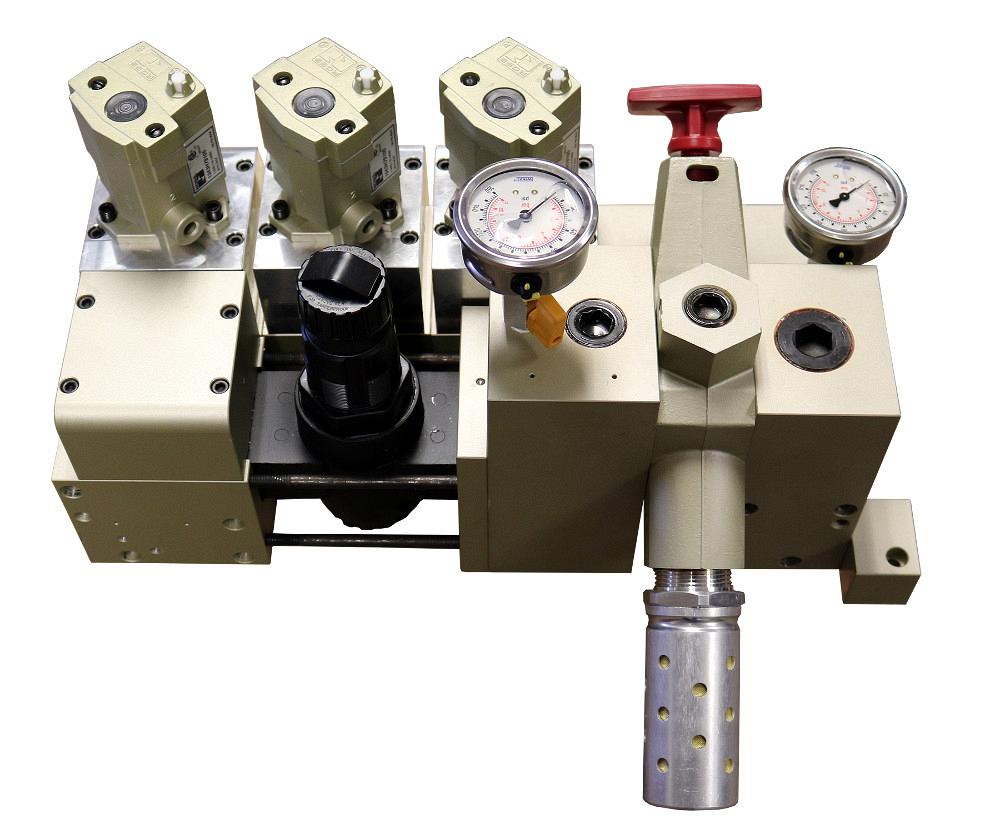 Machine Counterbalancer Pneumatic counterbalance integrates with existing press controls