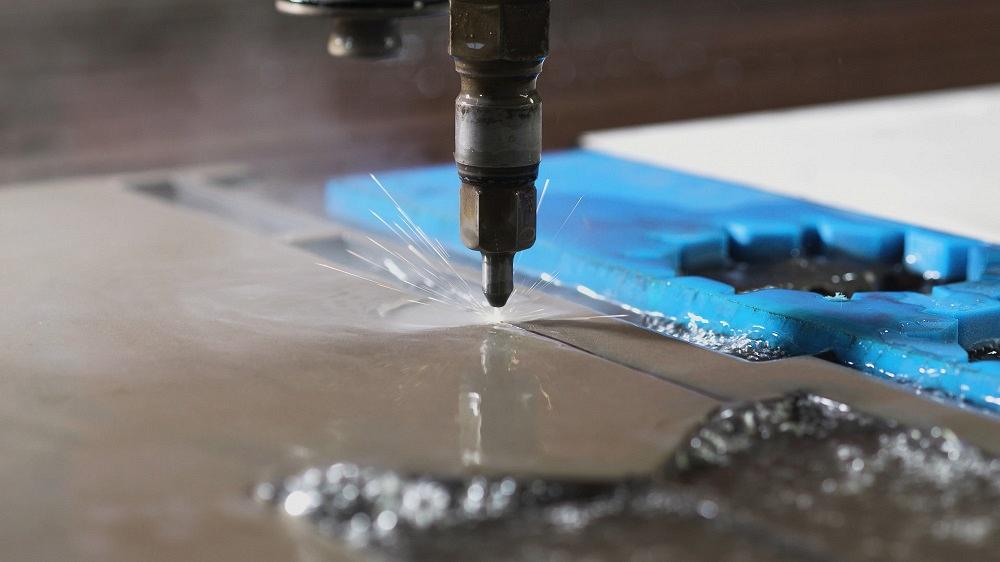 A waterjet can cut high-quality edges.