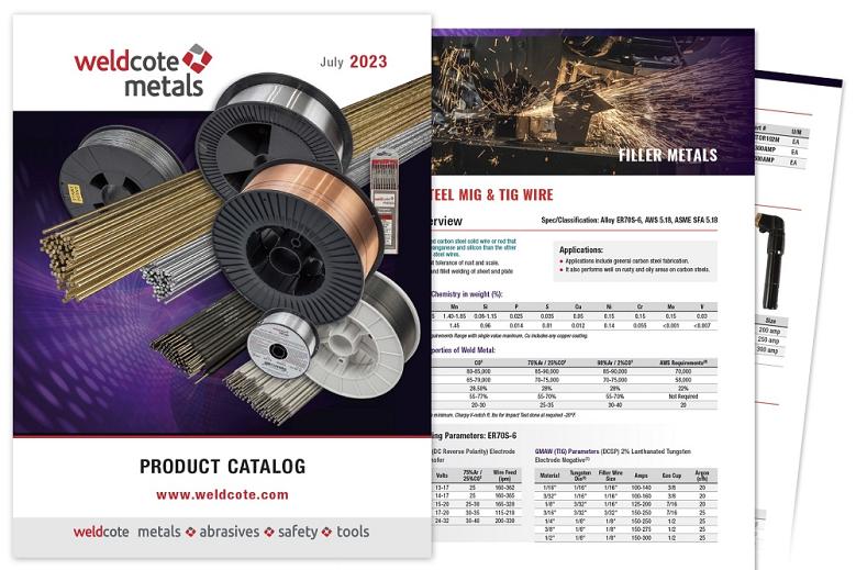 Pages of a metals catalog are shown
