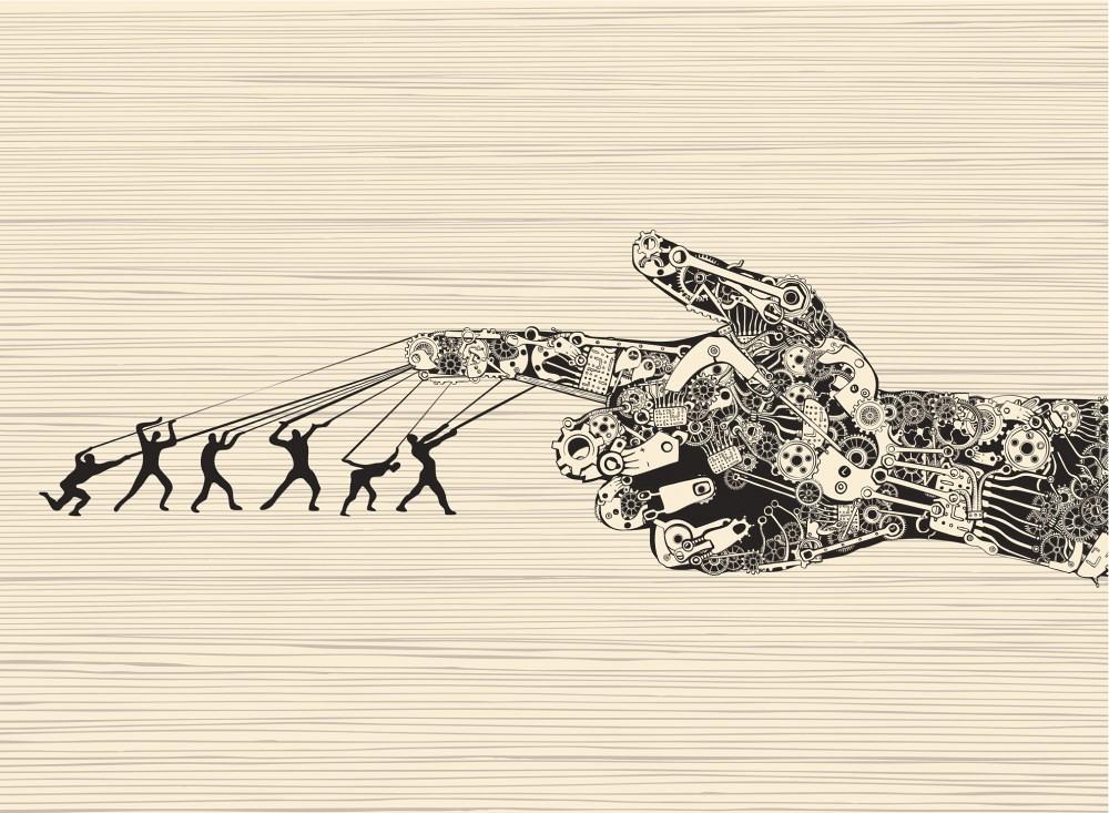 Illustration of humans and automation working together 