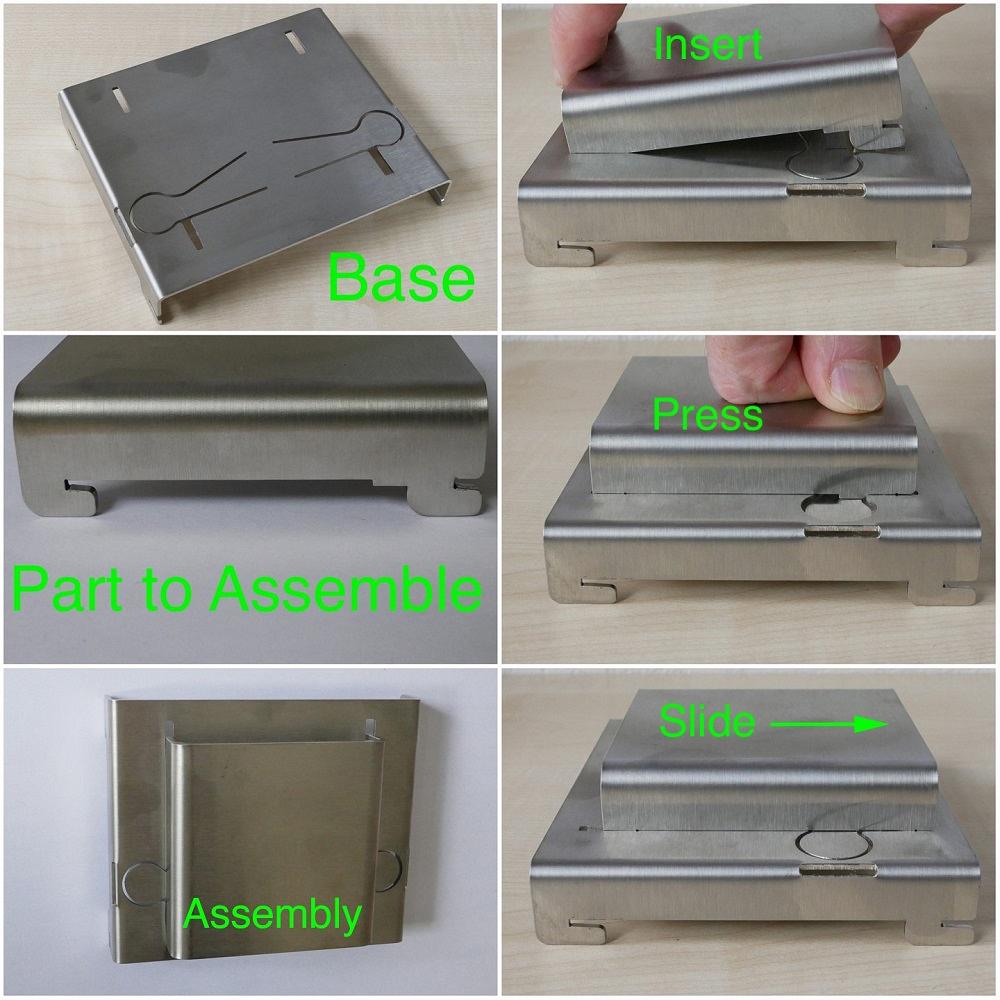 This snap-fit assembly has an elastic latch.