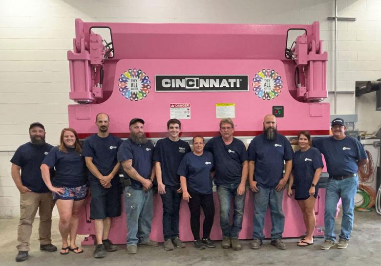 Robey’s staff with pink press brake