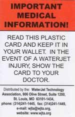 Waterjet medical card
