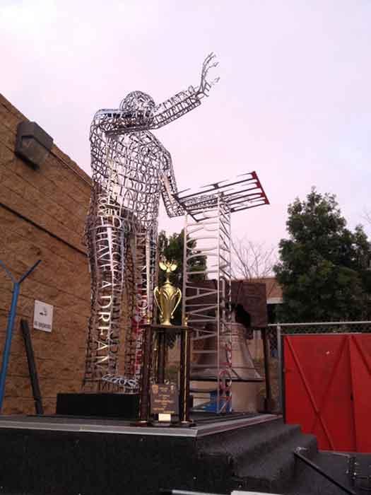 Metal-fabricated MLK art sculpture