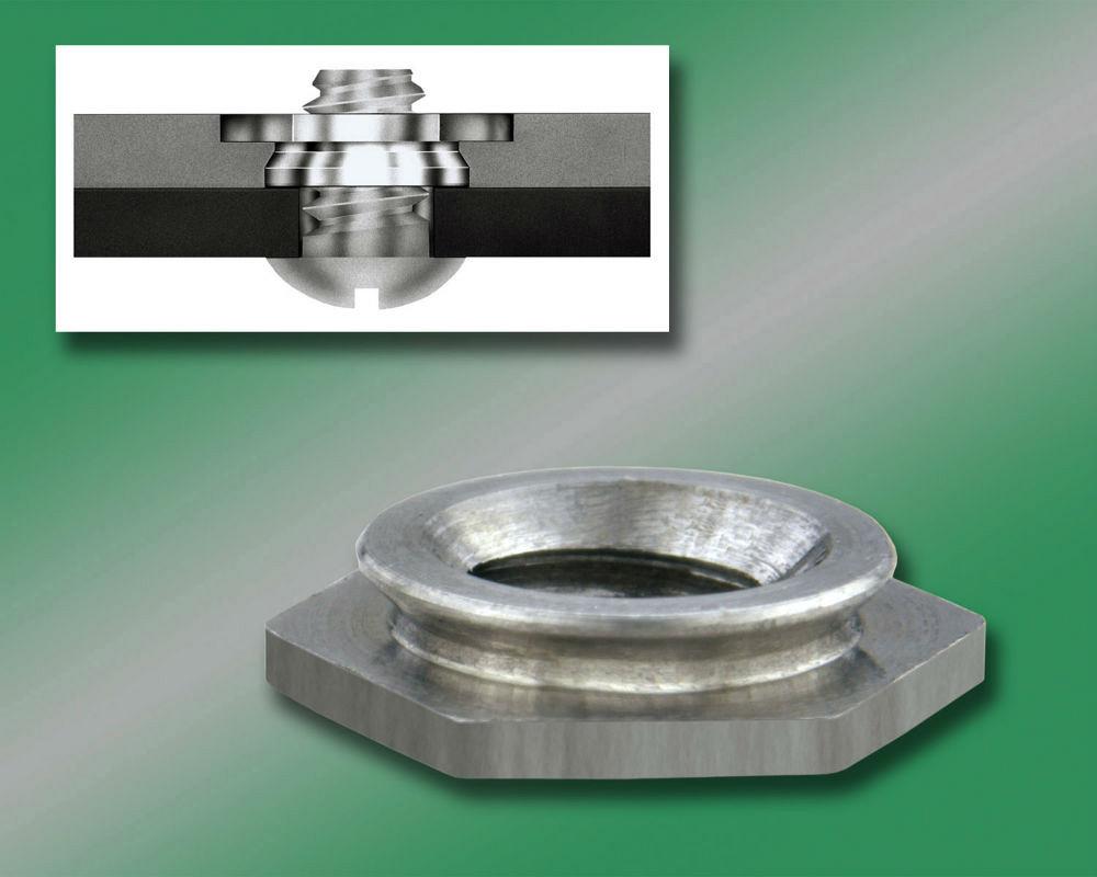 Self-clinching stainless steel flush nuts provide strong threads ...