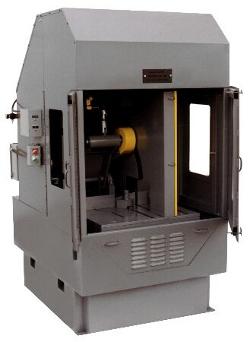 Semiautomatic abrasive saw enclosed with outlet to contain cutting dust and abrasive particulate mater - TheFabricator.com