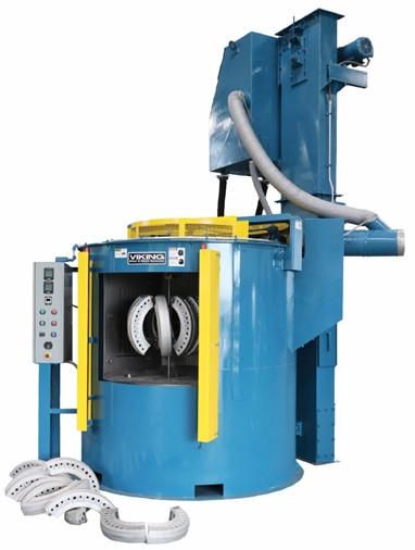 SH3636 blasting machine from Viking allows for continuous part processing
