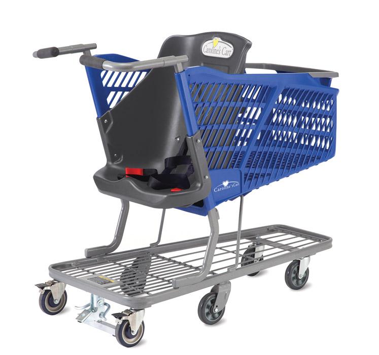 manufactured blue shopping cart