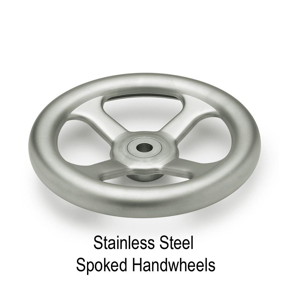 Stainless steel handwheels available with or without revolving handle