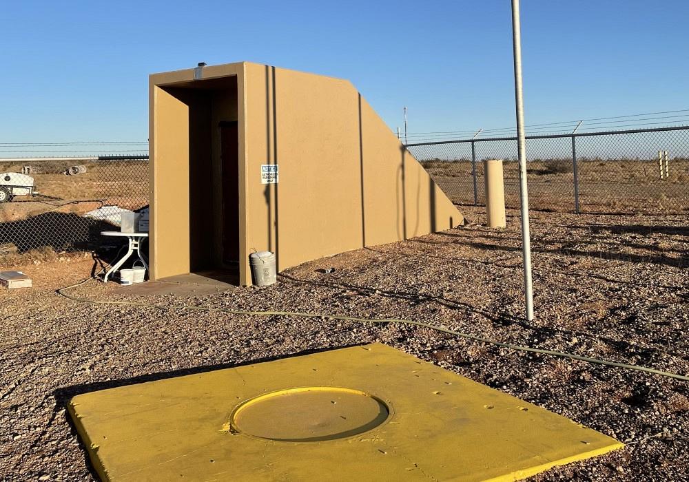 Opening to missile silo bunker in Roswell, New Mexico