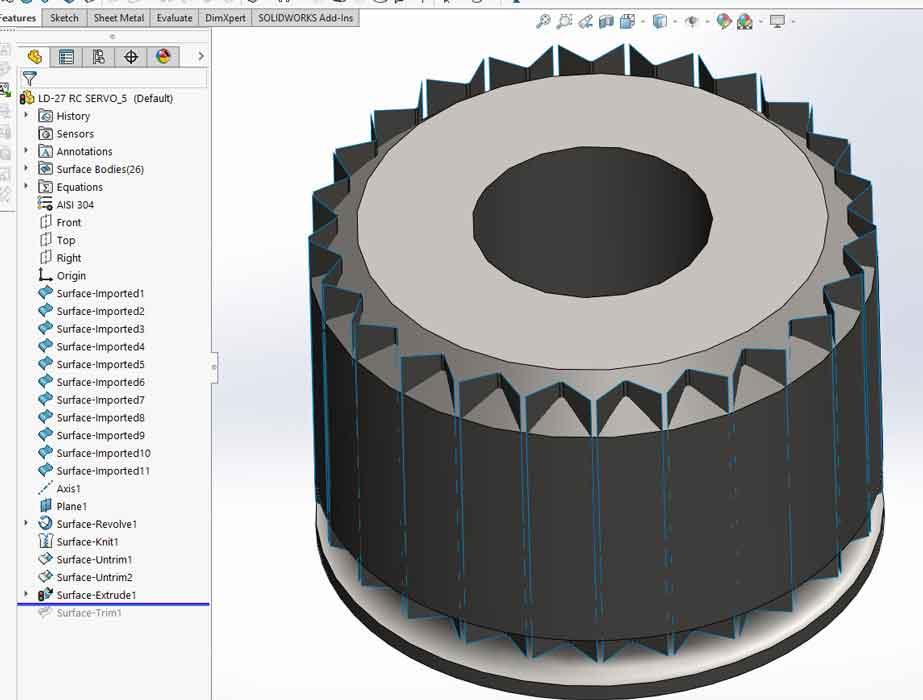 Surface modeling to improve imported CAD