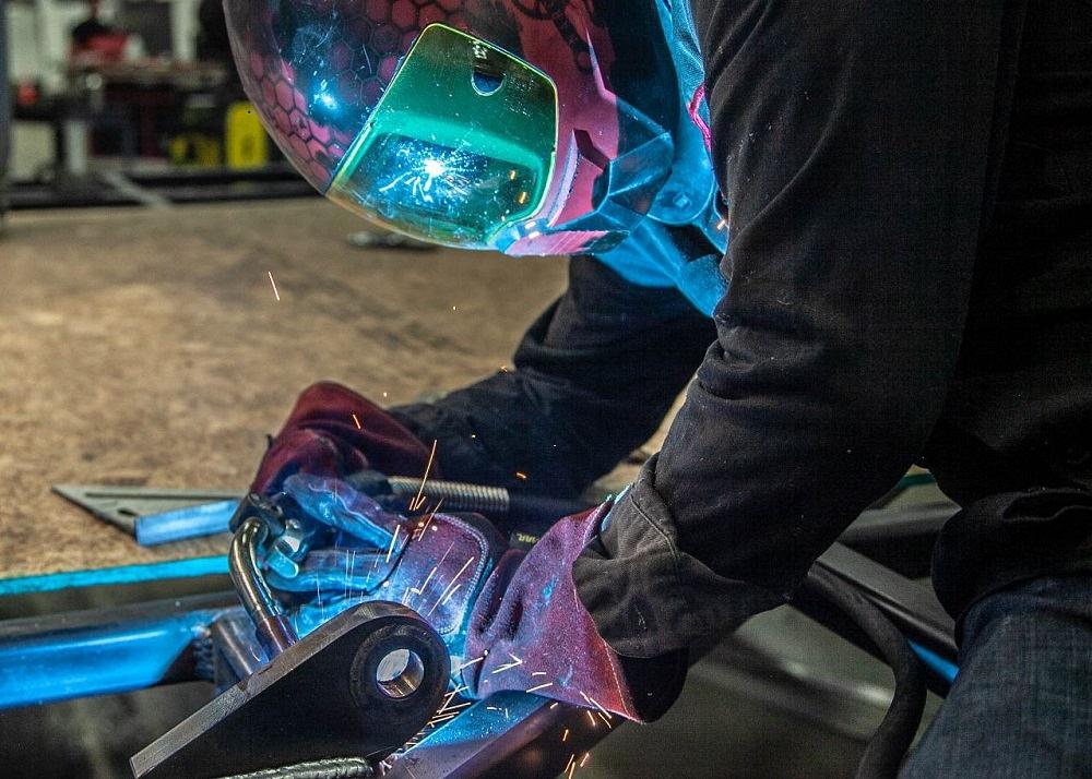 welder working in a metal fabrication shop