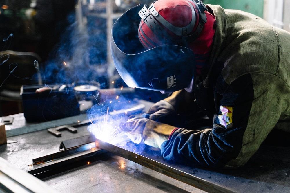 welding in a metal fabrication shop
