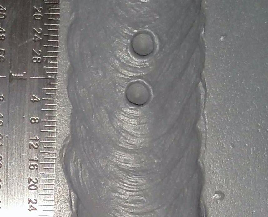 an example of weld porosity