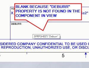 The blank text box is linked to a property named Deburr.