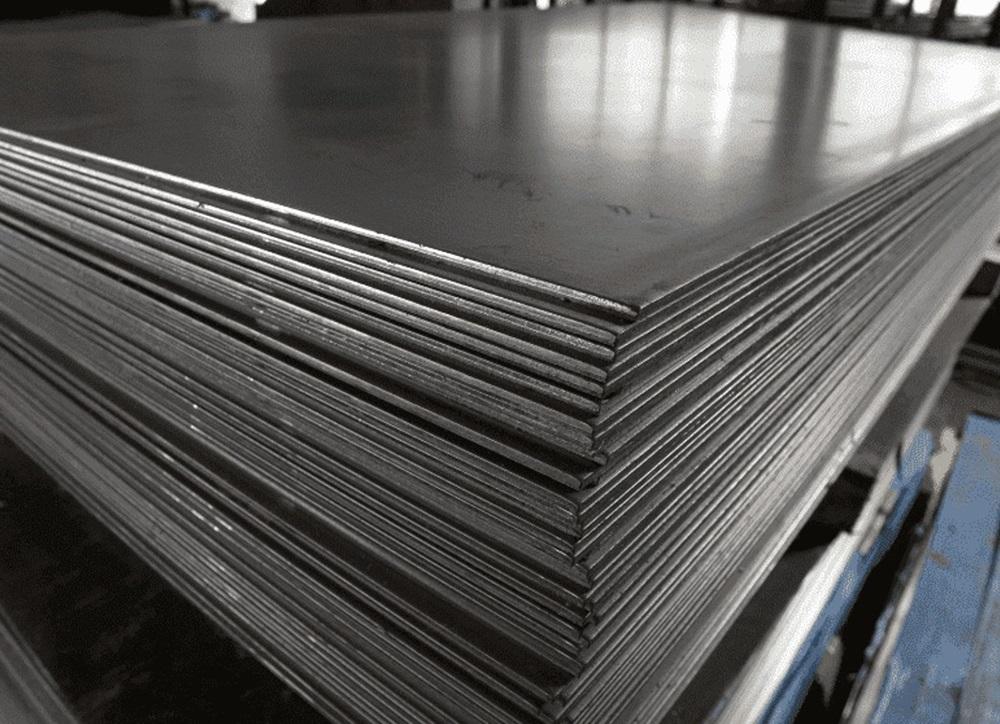 A stack of sheet metal.