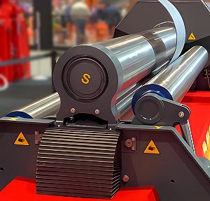 part presentation manufacturing A three-roll bender is shown.