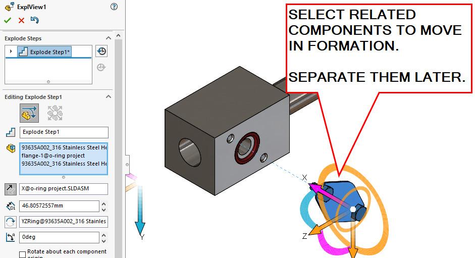 A visual explanation of how to create Explode Steps in CAD modeling is shown.