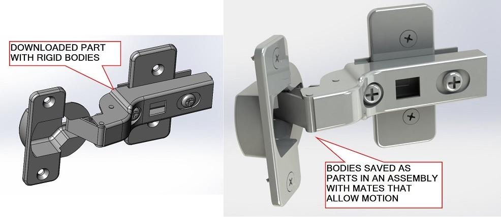 A 3D model of a hinge moves like the real thing.