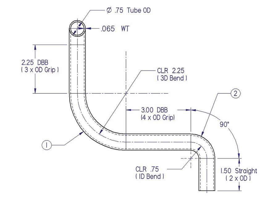aircraft aluminum tubing bend radius chart