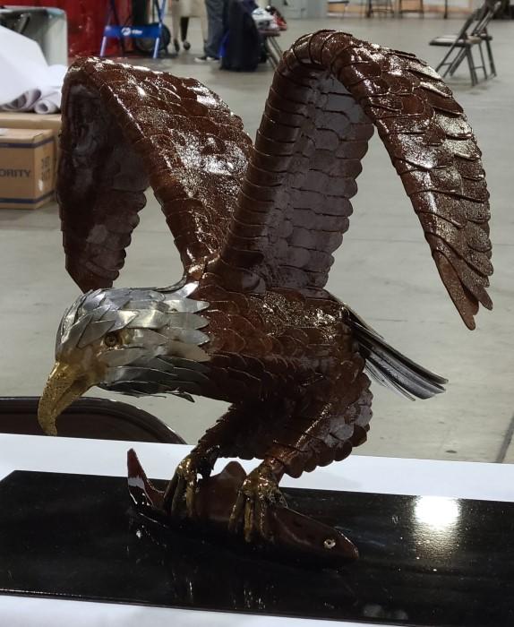 metal sculpture of an eagle