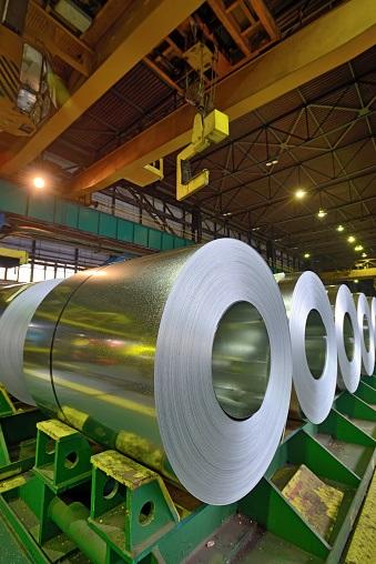Coiled galvanized sheet metal