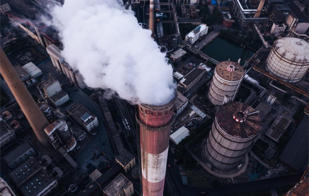Aerial photography of steel plant -