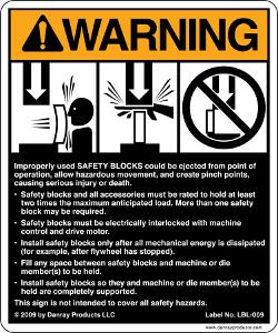 Warning sign identifies, warns of hazards associated with improperly used safety blocks - TheFabricator.com