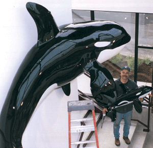 orca sculpture and artist James Berry