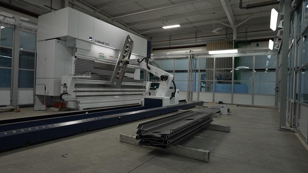 A TRUMPF robotic bending cell forms parts at Hickey Metal Fabrication.