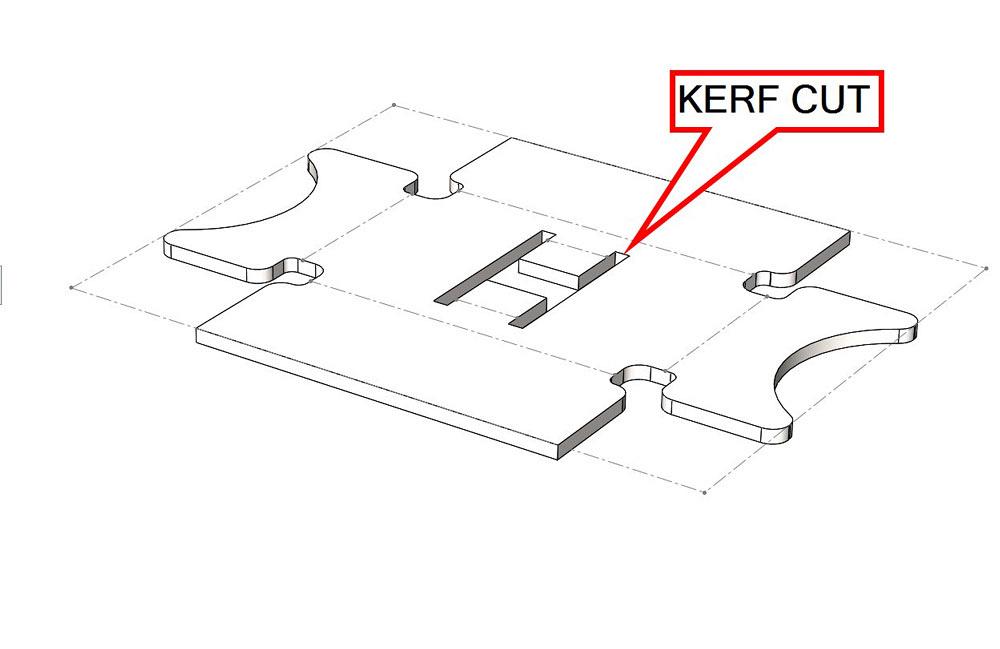 kerf cut - flat pattern before bend