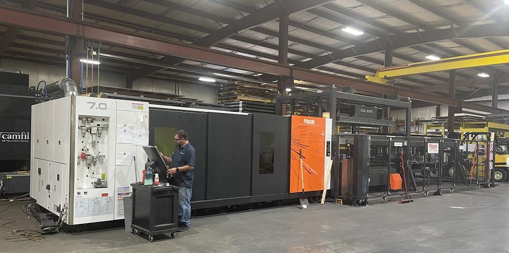 laser cutting machine in a metal fabrication shop