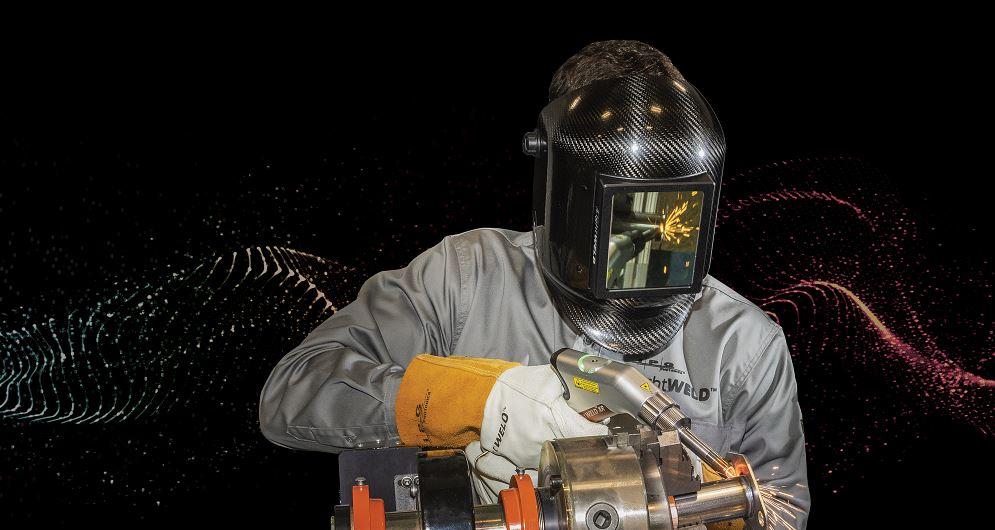 welder using a hand-held laser welding machine