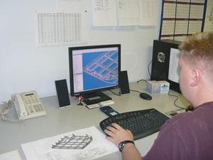Engineer using autocad