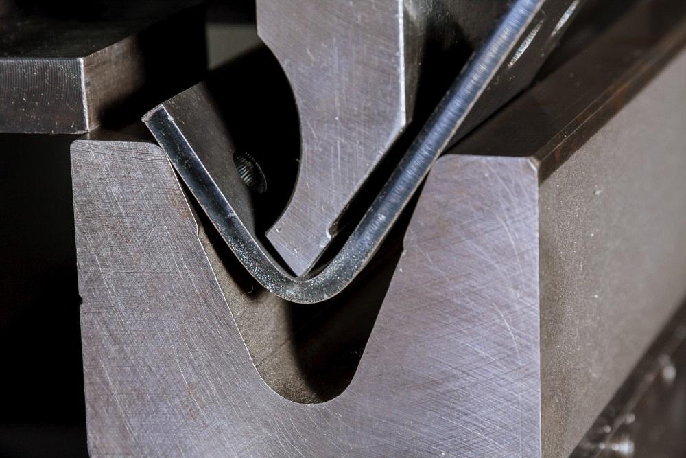 Metal part bending on a small press brake