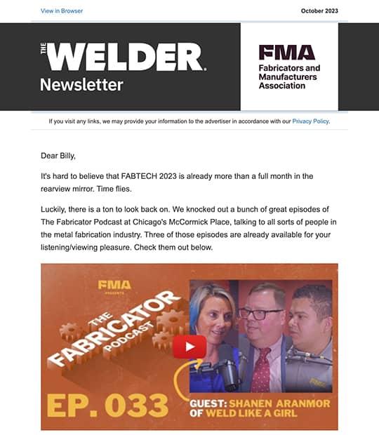 The Welder Newsletter Cover